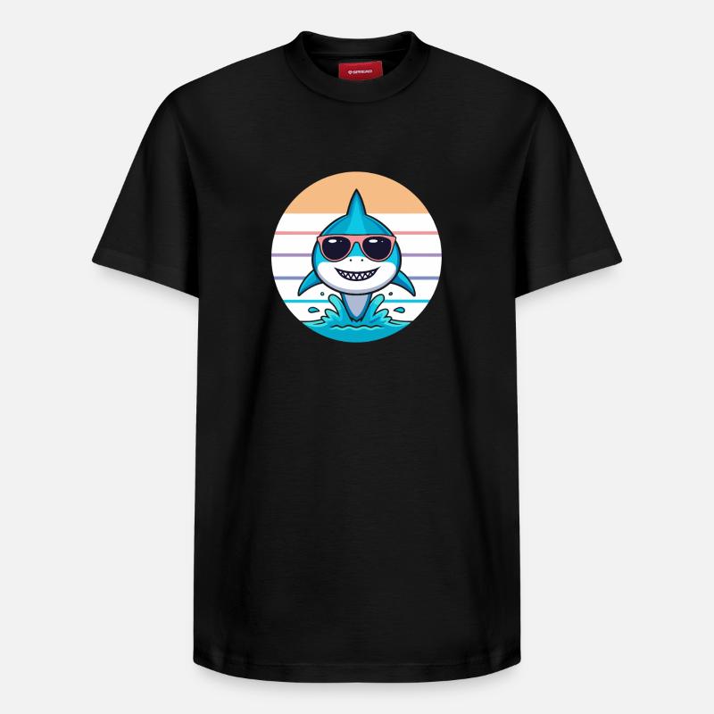 Requin pastel lunettes de soleil - T-shirt unisexe décontracté en coton Supima – de SPREAD - noir