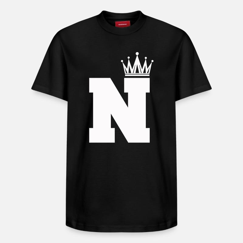 buchstabe_N_Krone - T-shirt unisexe décontracté en coton Supima – de SPREAD - noir