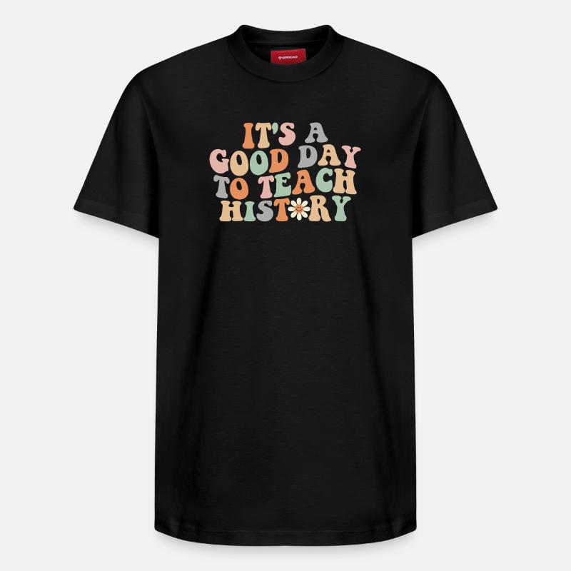 Pastel Retro Teach Histoire - T-shirt unisexe décontracté en coton Supima – de SPREAD - noir