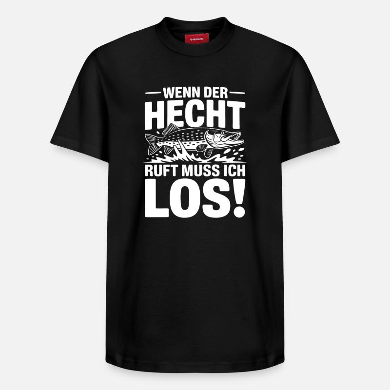 Der Hecht ruft! - Relaxed Unisex Supima Cotton T-Shirt – von SPREAD - Schwarz