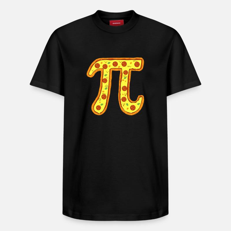 Pizza Pi Emblem Peperoni-Symbol - Relaxed Unisex Supima Cotton T-Shirt – von SPREAD - Schwarz