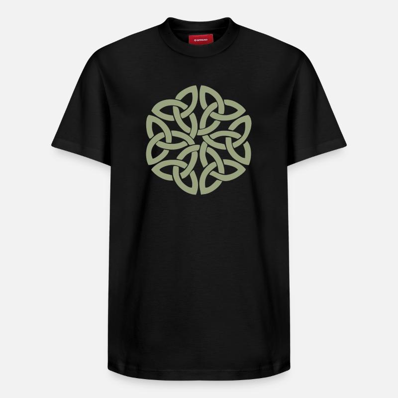 Nœud celtique entrelacé circulaire - T-shirt unisexe décontracté en coton Supima – de SPREAD - noir