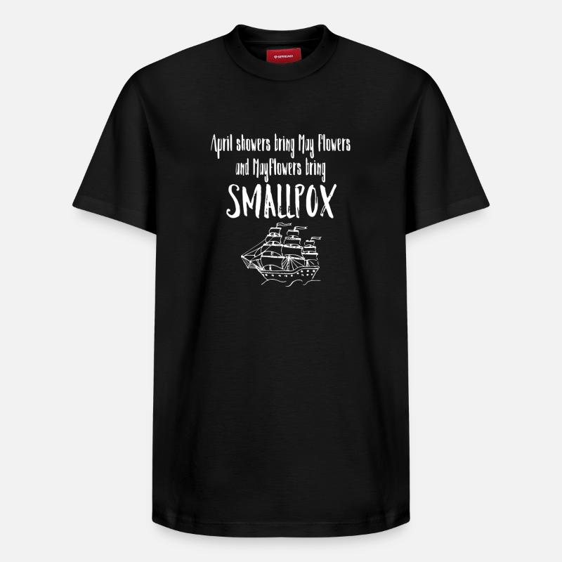 Mayflower Pocken-Satirisches Schiffsabschlag - Relaxed Unisex Supima Cotton T-Shirt – von SPREAD - Schwarz