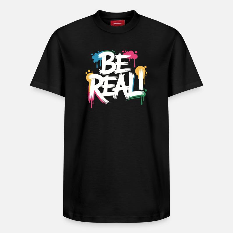 Imprimé graffiti Be Real - T-shirt unisexe décontracté en coton Supima – de SPREAD - noir