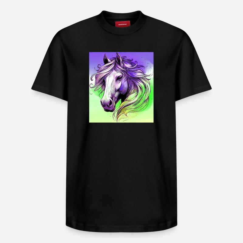 cheval - T-shirt unisexe décontracté en coton Supima – de SPREAD - noir
