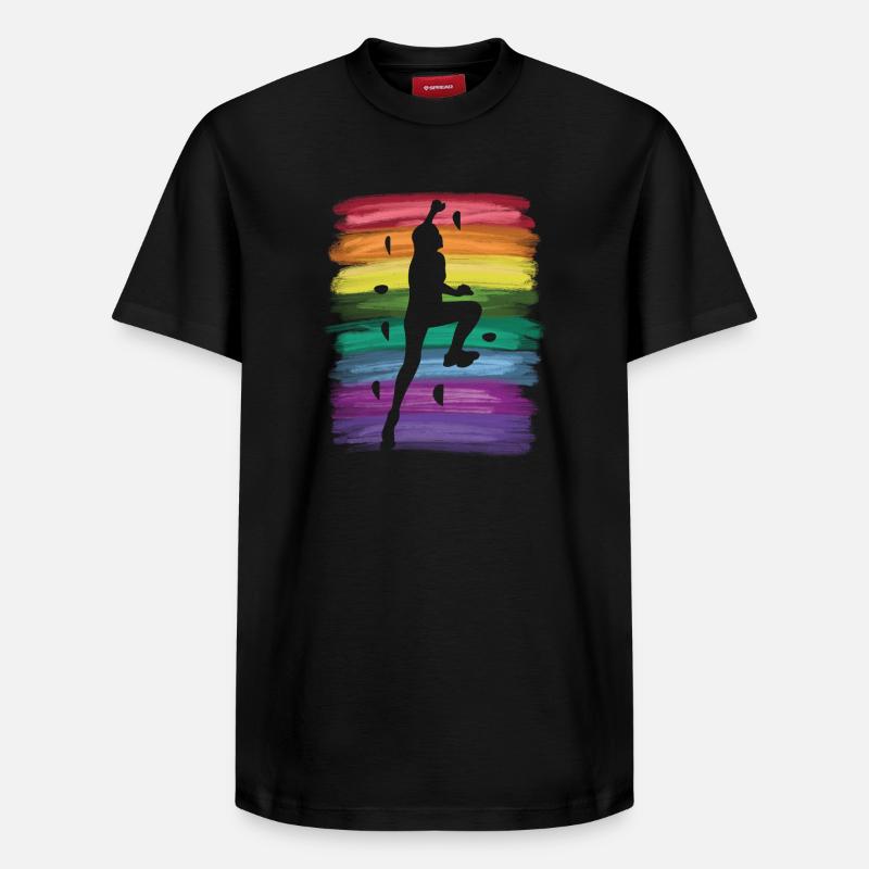 Boulderer Boulder Bouldern - Relaxed Unisex Supima Cotton T-Shirt – von SPREAD - Schwarz