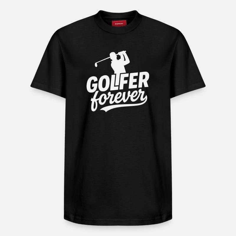 Golfer Forever logo motif - Relaxed Unisex Supima Cotton T-Shirt – by SPREAD - black