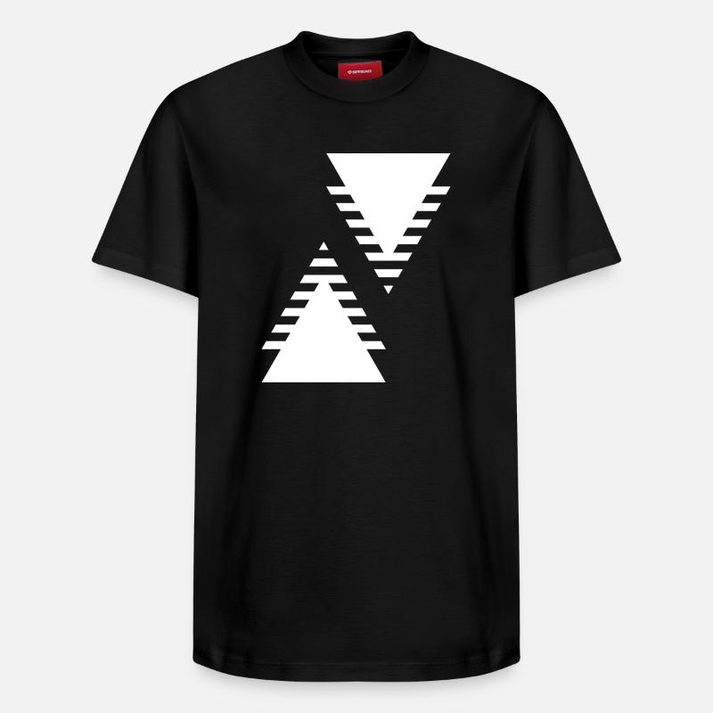 geometric triangles design - Relaxed Unisex Supima Cotton T-Shirt – by SPREAD - black