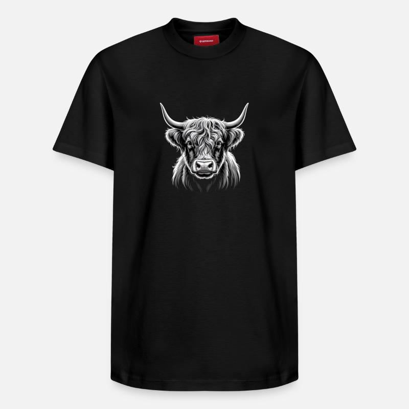 Bovins Highland - T-shirt unisexe décontracté en coton Supima – de SPREAD - noir