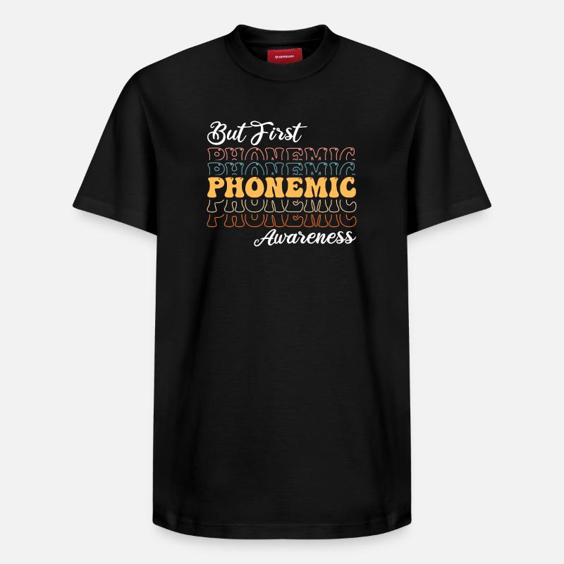 D’abord la conscience phonémique - T-shirt unisexe décontracté en coton Supima – de SPREAD - noir