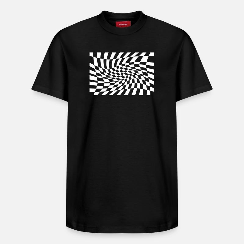 Tourbillon optique de vérification - T-shirt unisexe décontracté en coton Supima – de SPREAD - noir