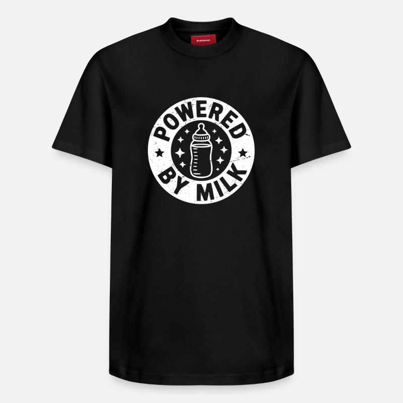 Alimenté par le lait - T-shirt unisexe décontracté en coton Supima – de SPREAD - noir