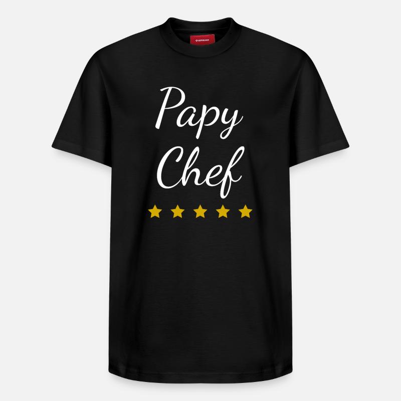 Papy Chef Étoiles - T-shirt unisexe décontracté en coton Supima – de SPREAD - noir
