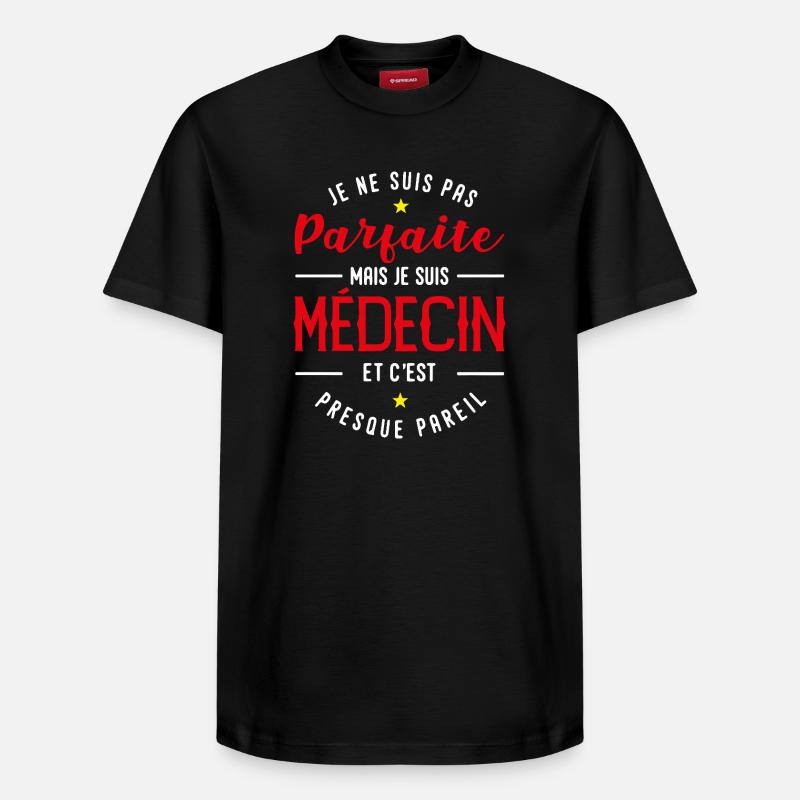 medecin_parfaite_cadeau_maman_mdecin - T-shirt unisexe décontracté en coton Supima – de SPREAD - noir