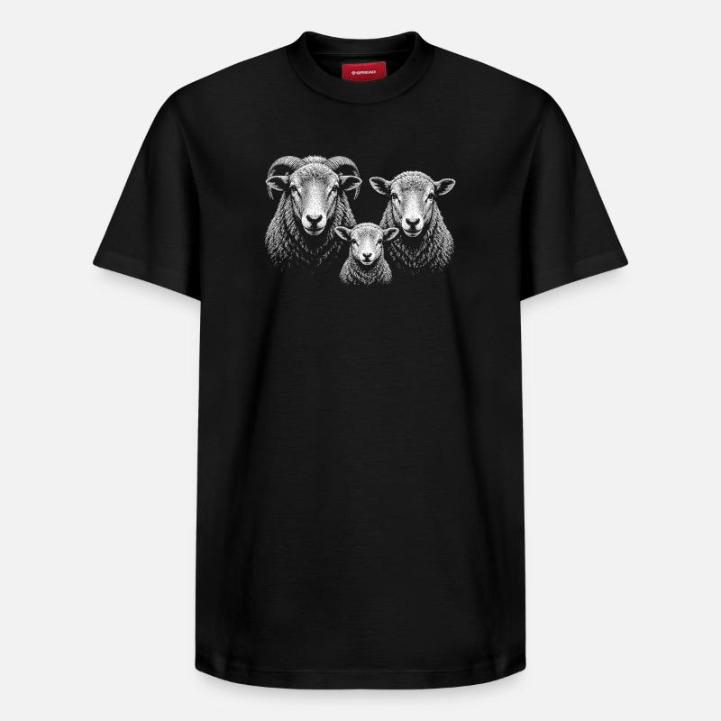 mouton - T-shirt unisexe décontracté en coton Supima – de SPREAD - noir
