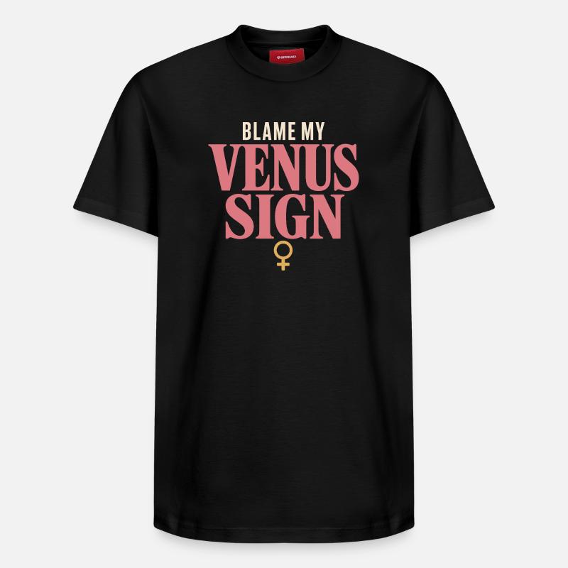 Signe de Vénus Astrologie de Vénus - T-shirt unisexe décontracté en coton Supima – de SPREAD - noir