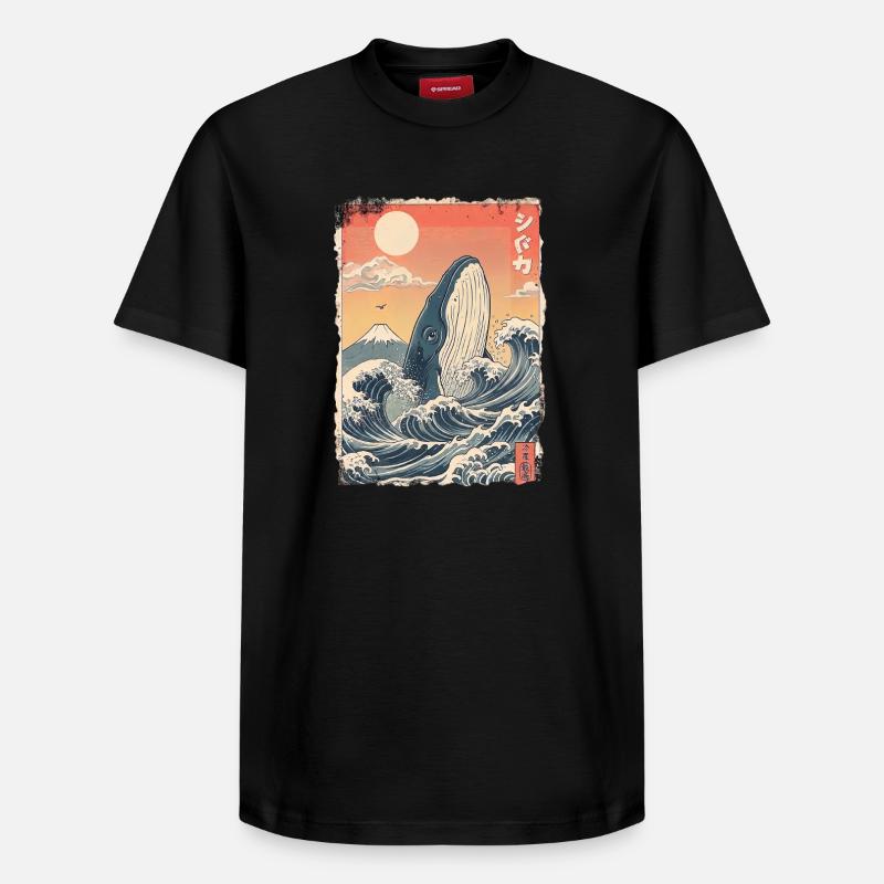 Baleine Kawaii - T-shirt unisexe décontracté en coton Supima – de SPREAD - noir