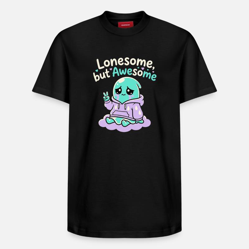 Lonesome Ghost - Relaxed Unisex Supima Cotton T-Shirt – von SPREAD - Schwarz