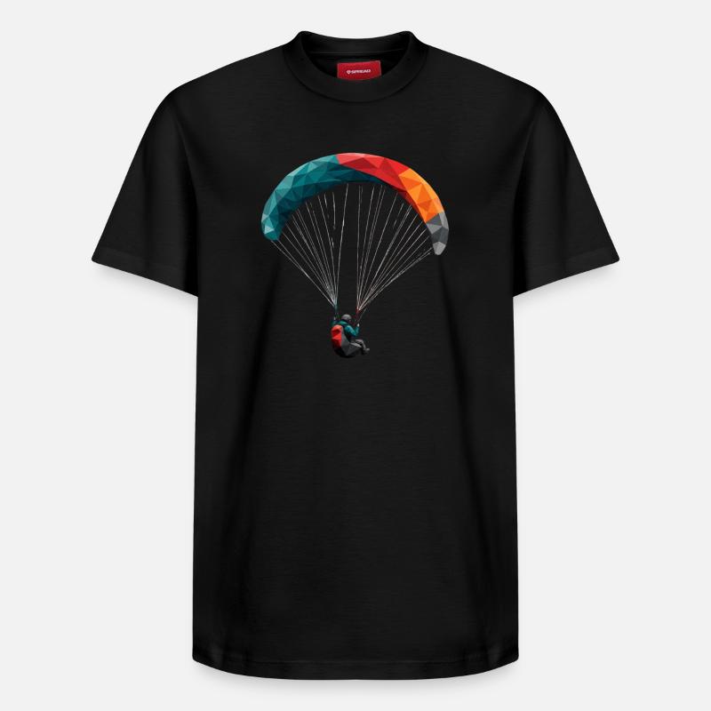 Geometrischer Paragleiter Panodesign - Relaxed Unisex Supima Cotton T-Shirt – von SPREAD - Schwarz