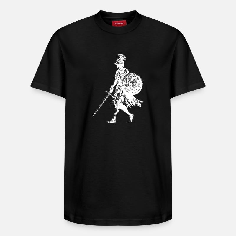 Épée Bouclier Silhouette de Chevalier - T-shirt unisexe décontracté en coton Supima – de SPREAD - noir