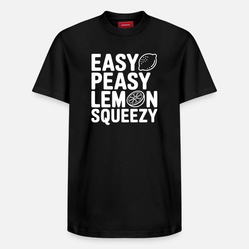 Easy Peasy Lemon Squeezy - Relaxed Unisex Supima Cotton T-Shirt – by SPREAD - black