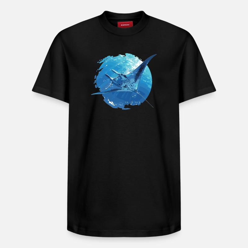 Rochen Mantarochen - Relaxed Unisex Supima Cotton T-Shirt – von SPREAD - Schwarz