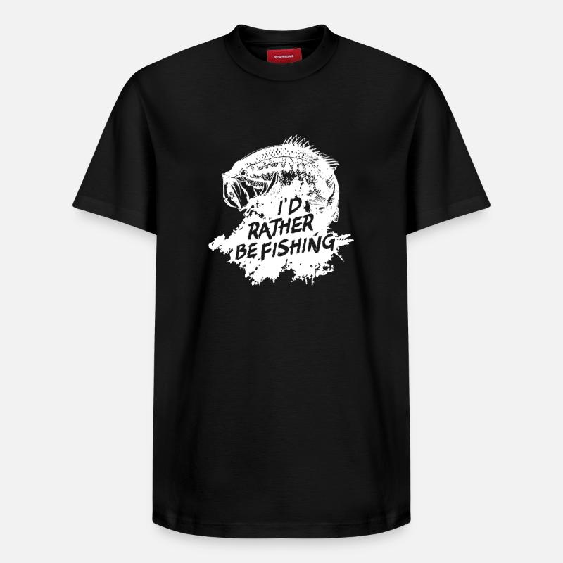 Je préférerais pêcher - T-shirt unisexe décontracté en coton Supima – de SPREAD - noir