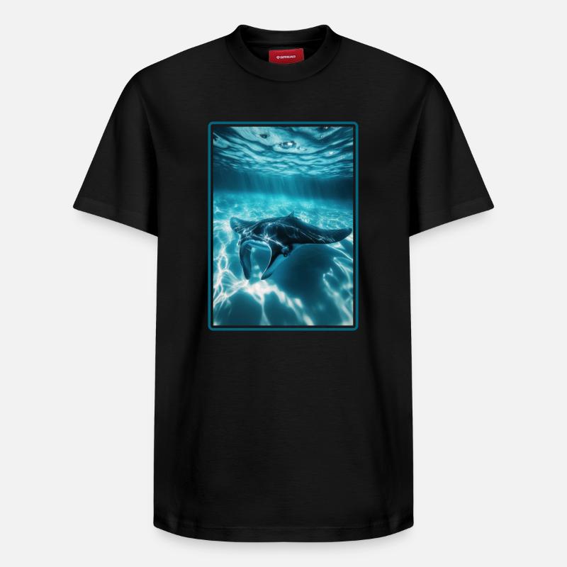 Rochen Mantarochen - Relaxed Unisex Supima Cotton T-Shirt – von SPREAD - Schwarz