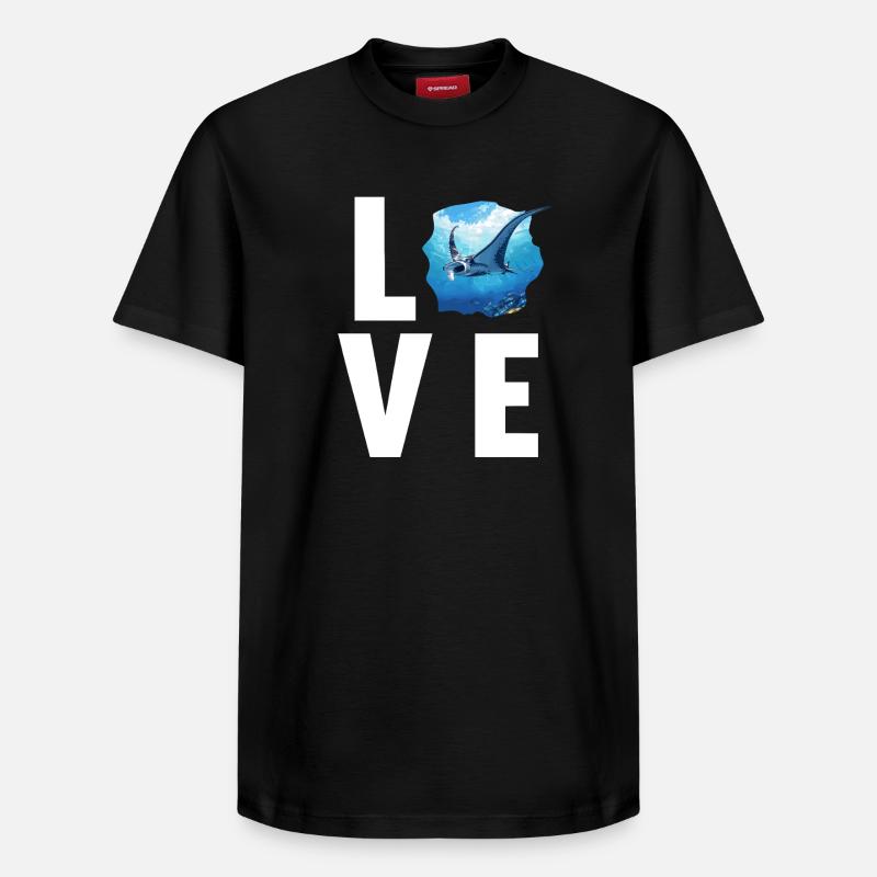Rochen Mantarochen - Relaxed Unisex Supima Cotton T-Shirt – von SPREAD - Schwarz