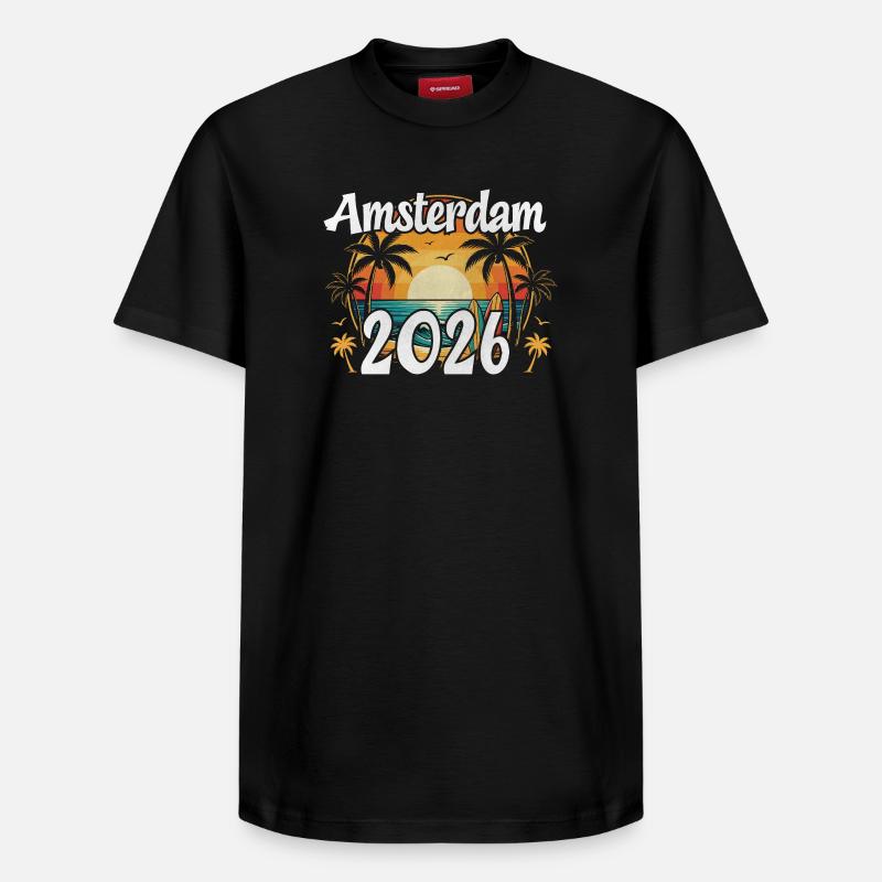 Amsterdam 2026 - T-shirt unisexe décontracté en coton Supima – de SPREAD - noir