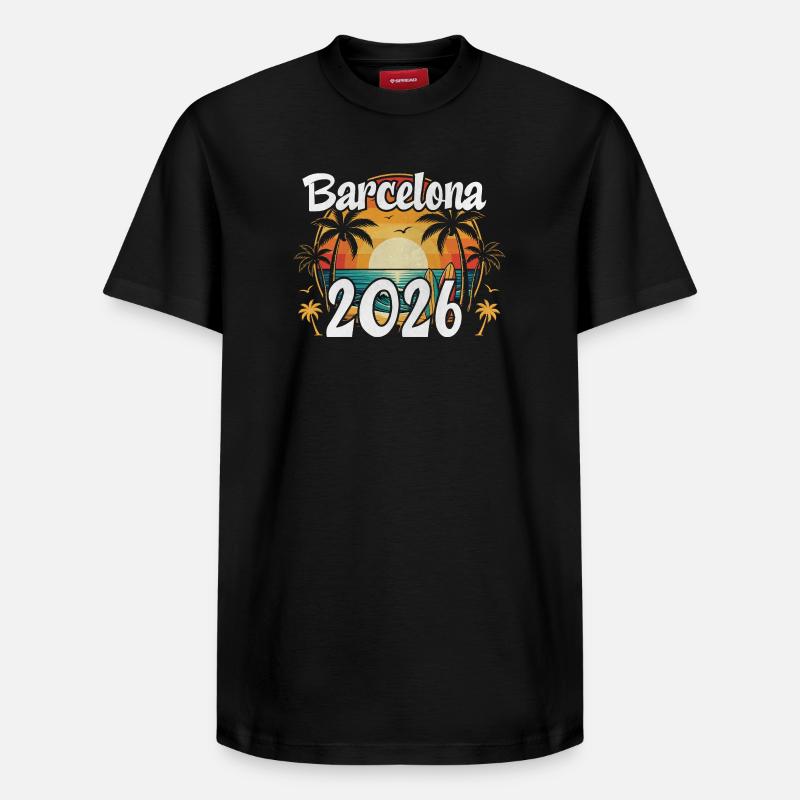 Barcelone 2026 - T-shirt unisexe décontracté en coton Supima – de SPREAD - noir
