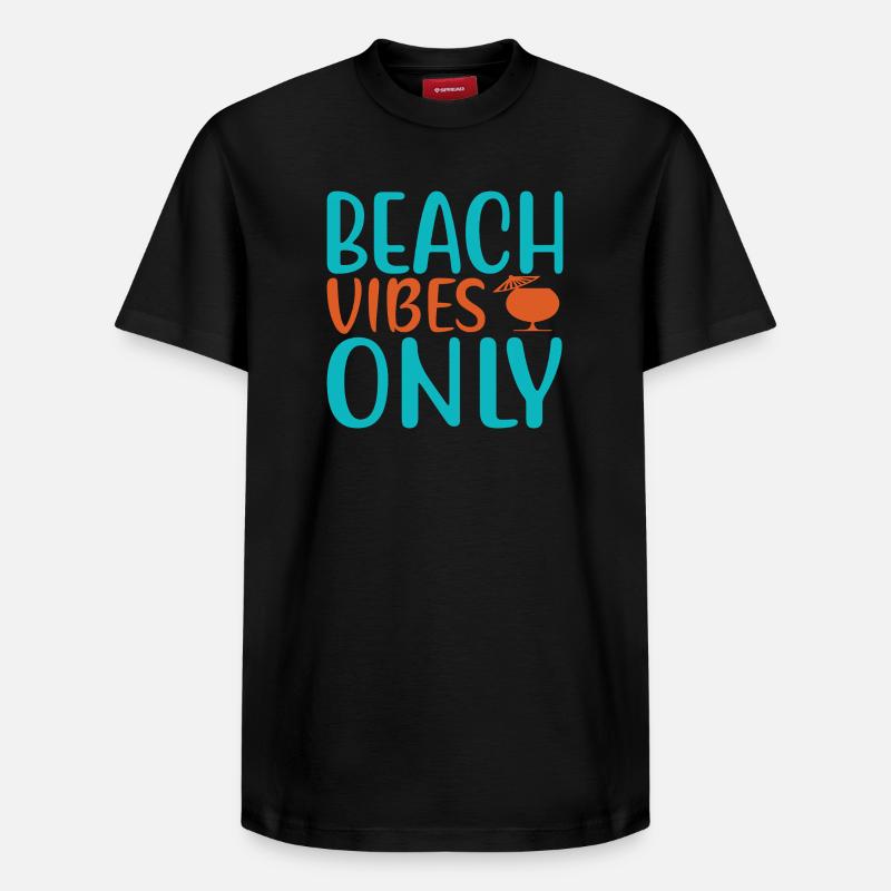 Beach vibes only - Relaxed Unisex Supima Cotton T-Shirt – von SPREAD - Schwarz