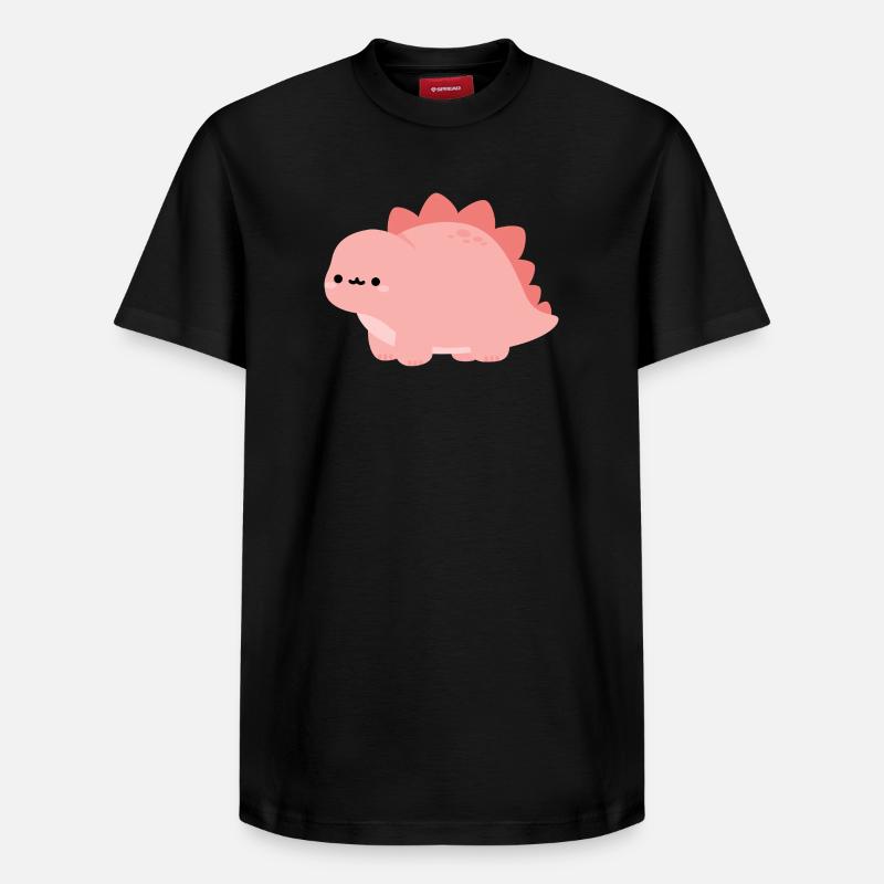 Mignon Dino Rose Stegosaurus - T-shirt unisexe décontracté en coton Supima – de SPREAD - noir