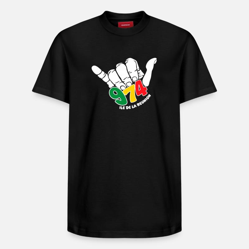 974 Île de la Réunion - T-shirt unisexe décontracté en coton Supima – de SPREAD - noir