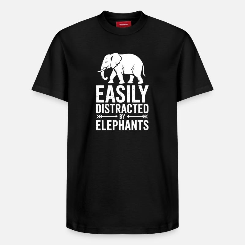 Expressions d’éléphant Éléphant Drôle d’éléphant - T-shirt unisexe décontracté en coton Supima – de SPREAD - noir