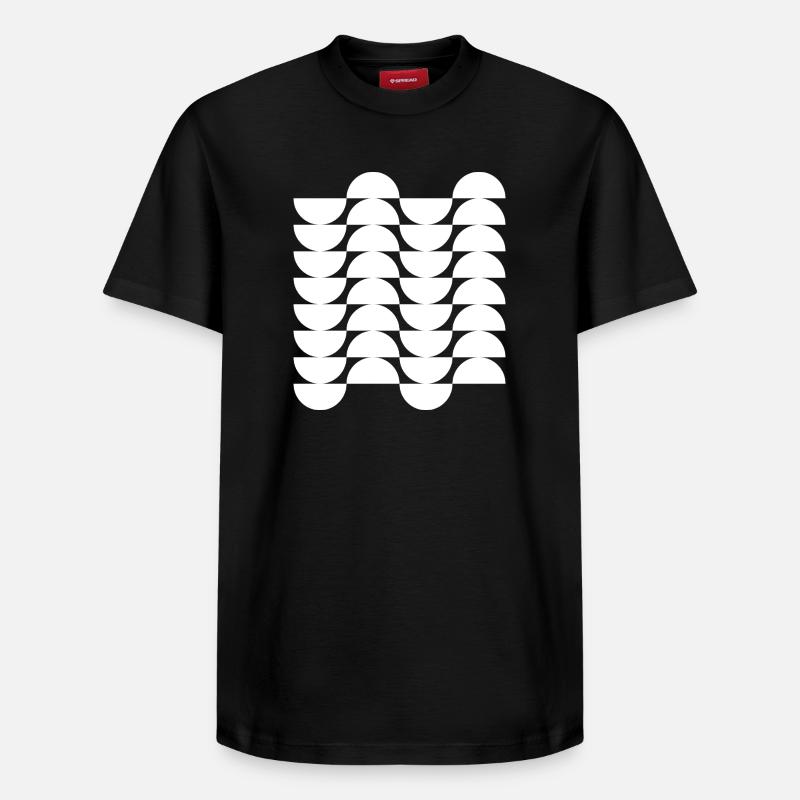 Wavegrid Half-Circle Pattern - Relaxed Unisex Supima Cotton T-Shirt – by SPREAD - black