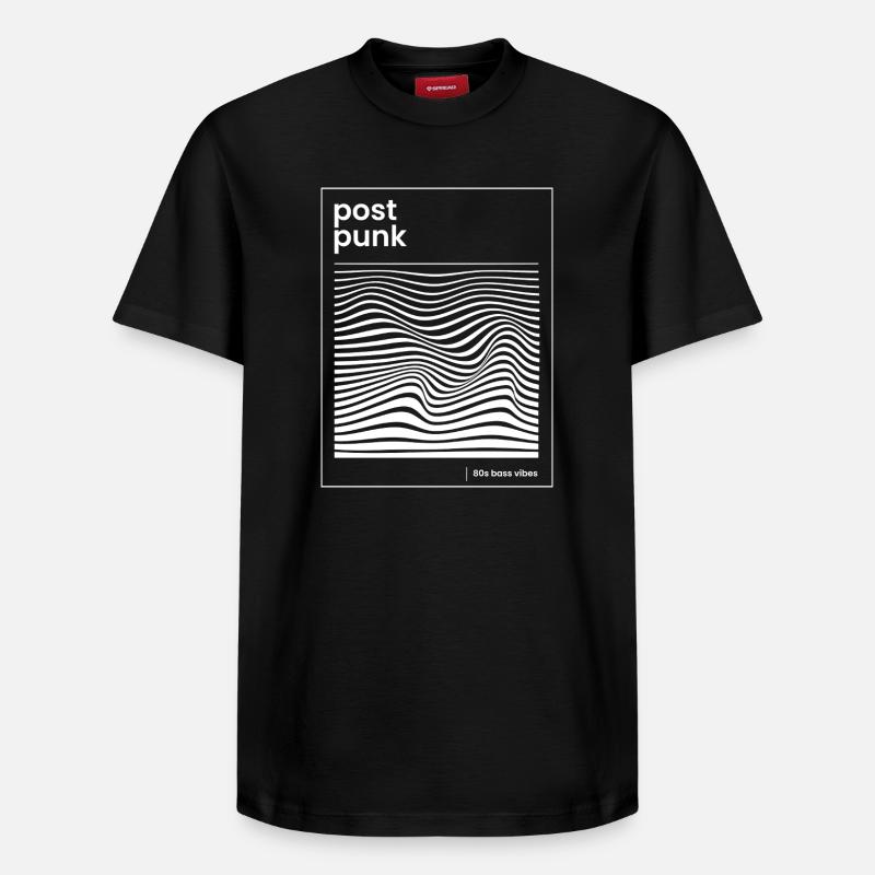 Affiche de motifs post-punk wave - T-shirt unisexe décontracté en coton Supima – de SPREAD - noir