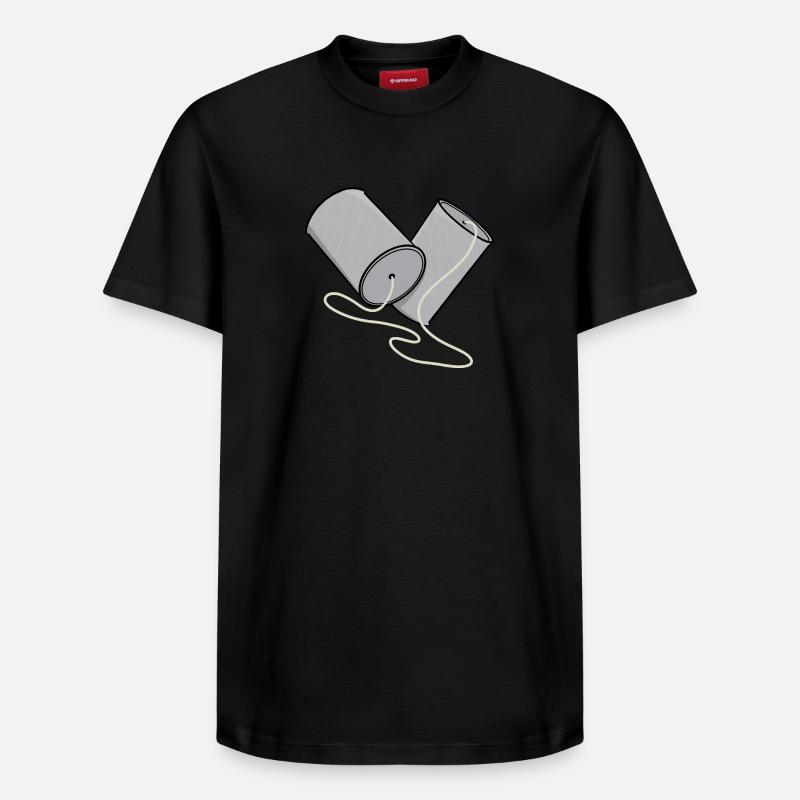 Nostalgie du téléphone en conserve - T-shirt unisexe décontracté en coton Supima – de SPREAD - noir