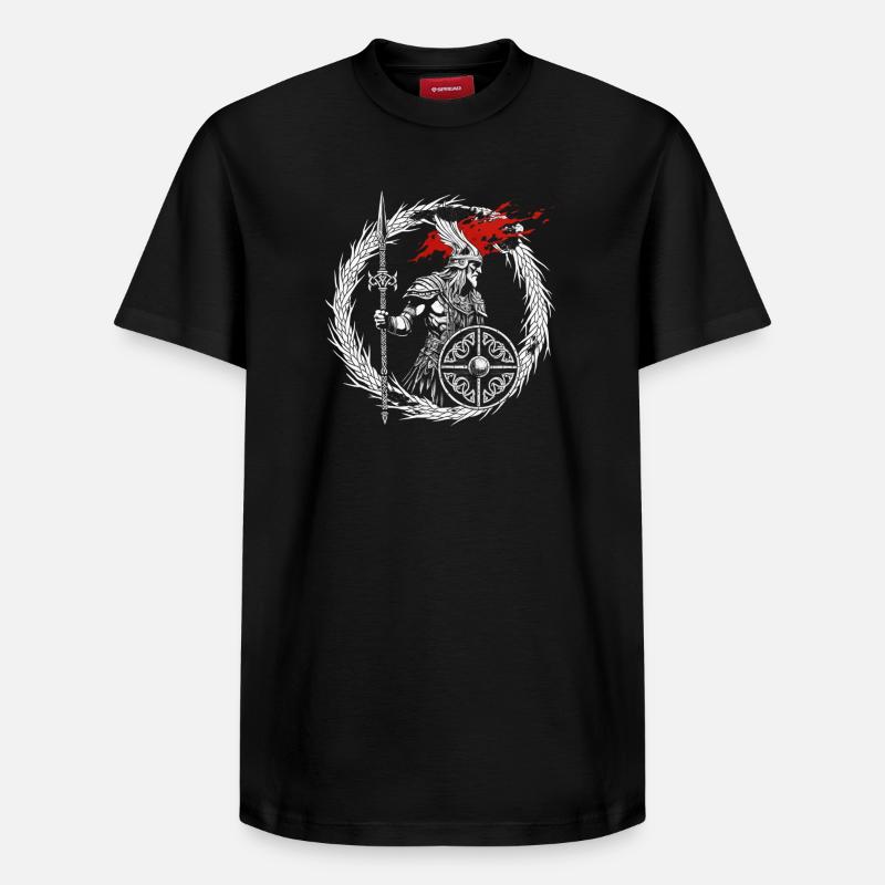 Furchtloser Wikinger Krieger - Walhalla wartet - Relaxed Unisex Supima Cotton T-Shirt – von SPREAD - Schwarz