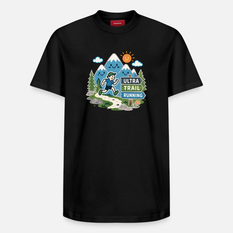 Ultra Trail Running - T-shirt unisexe décontracté en coton Supima – de SPREAD - noir