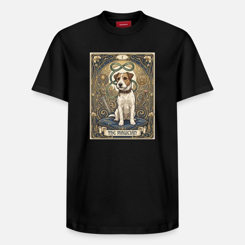 Chien, le magicien - T-shirt unisexe décontracté en coton Supima – de SPREAD - noir