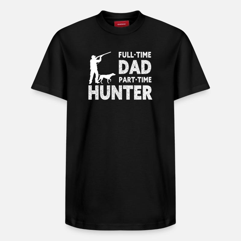 Full-Time Dad Part-Time Hunter – Dad Gift - T-shirt unisexe décontracté en coton Supima – de SPREAD - noir