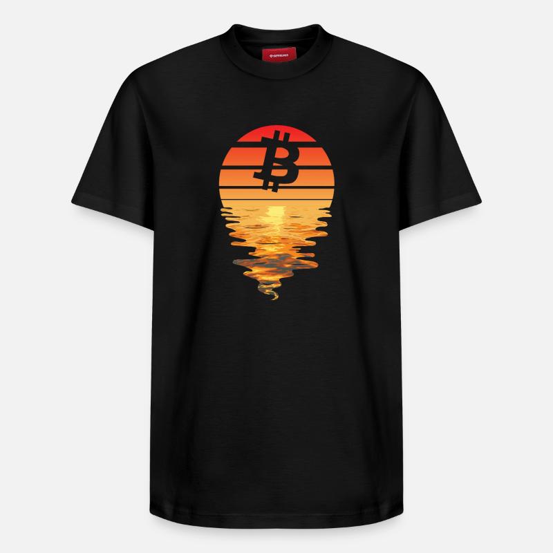 Bitcoin Retro Sunnendoom - T-shirt unisexe décontracté en coton Supima – de SPREAD - noir