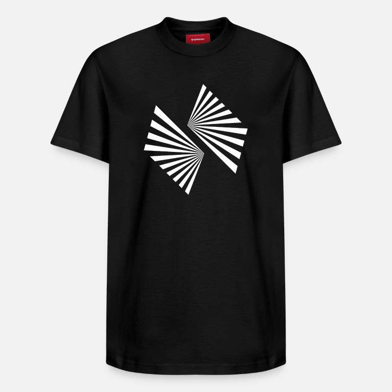 Géométrie du Spiral Sunburst - T-shirt unisexe décontracté en coton Supima – de SPREAD - noir