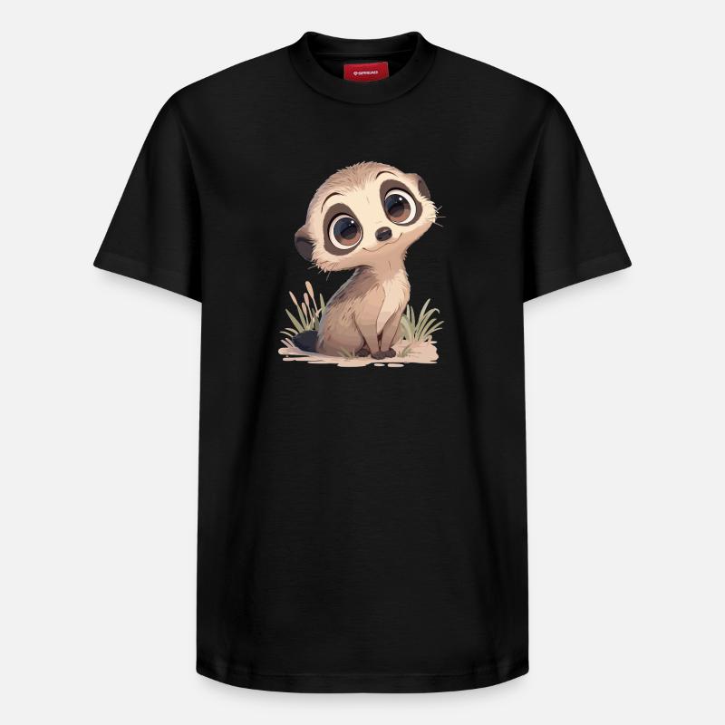 Suricate Erdmännchen - T-shirt unisexe décontracté en coton Supima – de SPREAD - noir