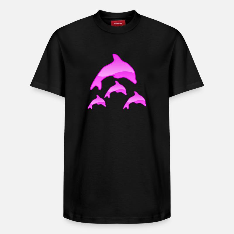 Dauphins - T-shirt unisexe décontracté en coton Supima – de SPREAD - noir