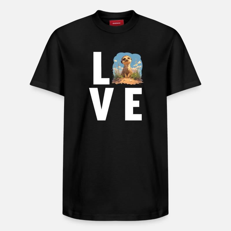 Suricate Erdmännchen - T-shirt unisexe décontracté en coton Supima – de SPREAD - noir