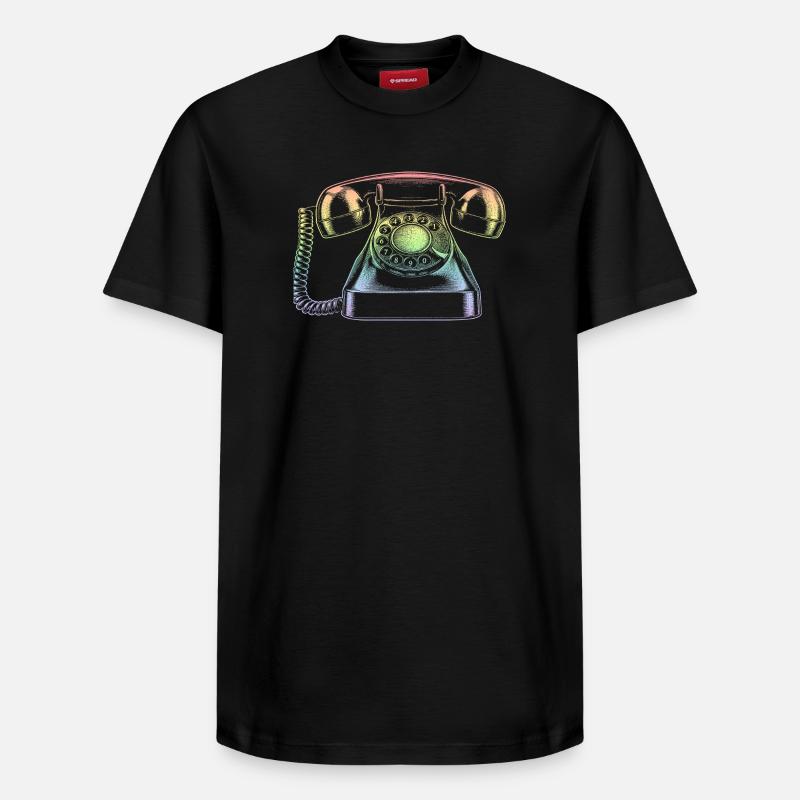 téléphone - T-shirt unisexe décontracté en coton Supima – de SPREAD - noir