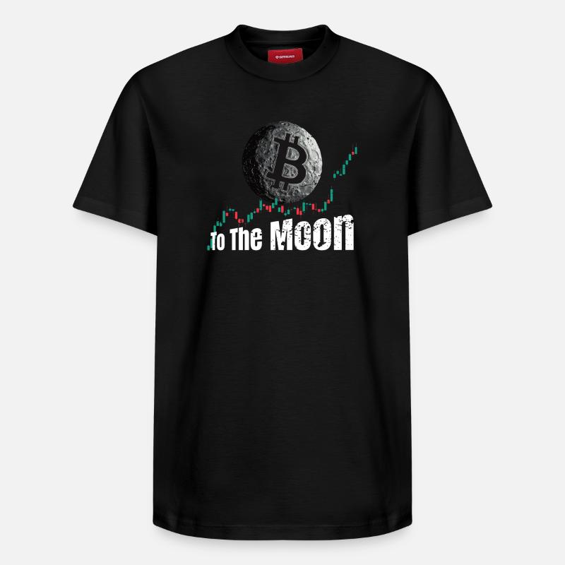 Bitcoin jusqu’à la Lune - T-shirt unisexe décontracté en coton Supima – de SPREAD - noir