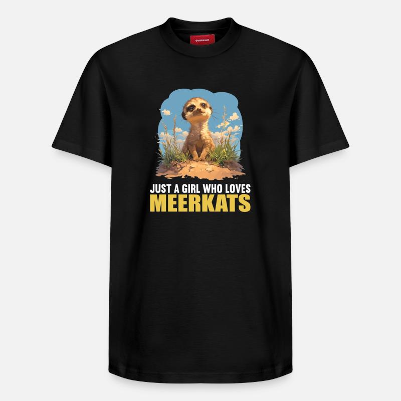 Suricate Erdmännchen - T-shirt unisexe décontracté en coton Supima – de SPREAD - noir